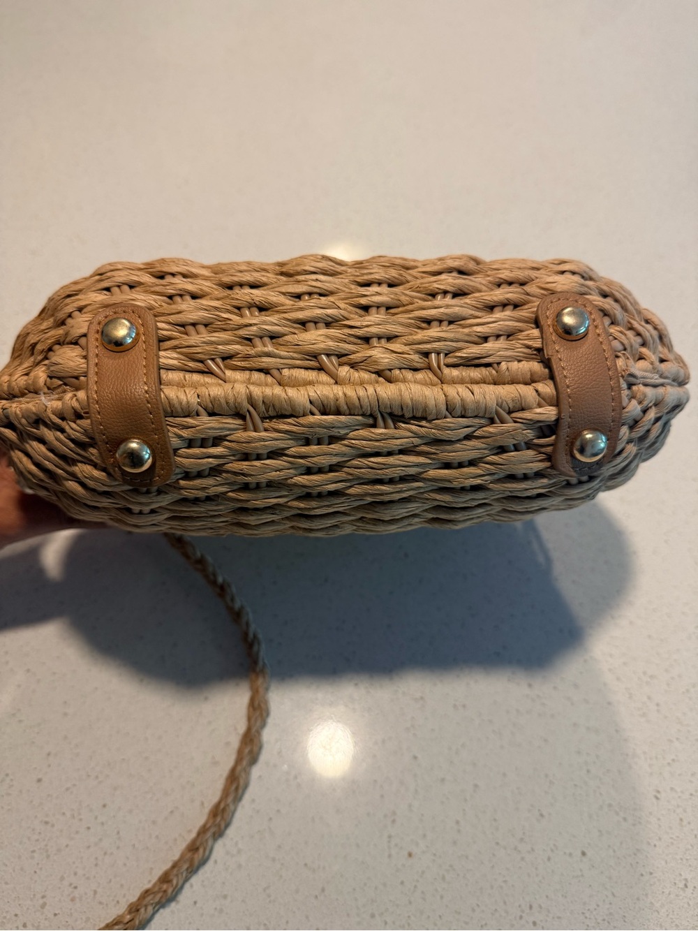 Woven Straw Crossbody Bag Neutral Beach Vacation Summer Purse - New - Picture 12 of 12